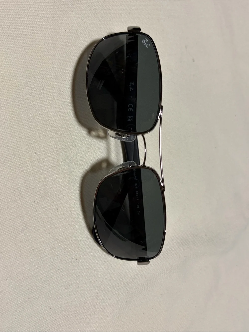 Ray-Ban Gunmetal Sunglasses with Dark Green Lenses